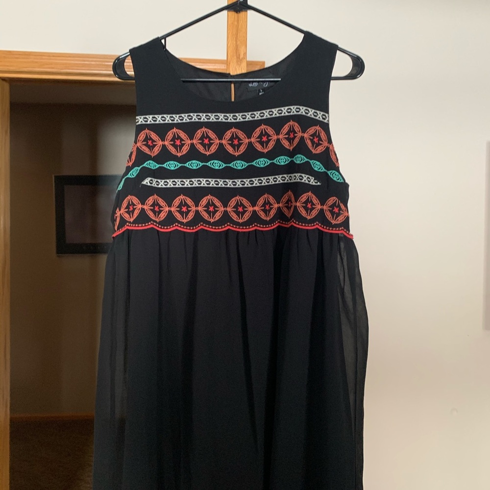 Macy’s black babydoll dress